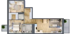 3 pokoje, mieszkanie 65,54 m², piętro 1, oferta nr B9-K4-1-1, Żerniki Na Novo III, Wrocław, Żerniki, ul. Maxa Berga