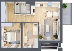 3 pokoje, mieszkanie 57,87 m², piętro 1, oferta nr B9-K5-1-3, Żerniki Na Novo III, Wrocław, Żerniki, ul. Maxa Berga