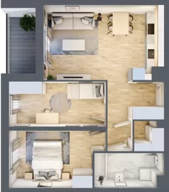 3 pokoje, mieszkanie 58,76 m², piętro 2, oferta nr B9-K2-2-2, Żerniki Na Novo III, Wrocław, Żerniki, ul. Maxa Berga