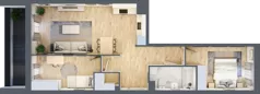 3 pokoje, mieszkanie 62,59 m², piętro 1, oferta nr B9-K1-1-10, Żerniki Na Novo III, Wrocław, Żerniki, ul. Maxa Berga