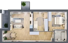 3 pokoje, mieszkanie 62,13 m², piętro 2, oferta nr B9-K2-2-1, Żerniki Na Novo III, Wrocław, Żerniki, ul. Maxa Berga