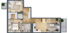 3 pokoje, mieszkanie 66,23 m², piętro 3, oferta nr B9-K4-3-1, Żerniki Na Novo III, Wrocław, Żerniki, ul. Maxa Berga