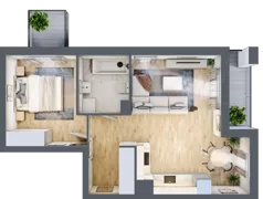 2 pokoje, mieszkanie 45,33 m², piętro 3, oferta nr B9-K5-3-4, Żerniki Na Novo III, Wrocław, Żerniki, ul. Maxa Berga