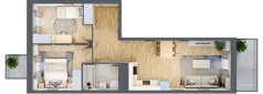 3 pokoje, mieszkanie 54,89 m², piętro 1, oferta nr B9-K5-1-1, Żerniki Na Novo III, Wrocław, Żerniki, ul. Maxa Berga