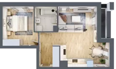 2 pokoje, mieszkanie 44,39 m², piętro 1, oferta nr B9-K5-1-4, Żerniki Na Novo III, Wrocław, Żerniki, ul. Maxa Berga