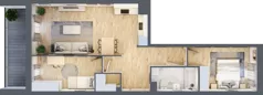 3 pokoje, mieszkanie 62,59 m², piętro 2, oferta nr B9-K1-2-10, Żerniki Na Novo III, Wrocław, Żerniki, ul. Maxa Berga