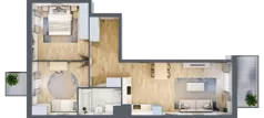 3 pokoje, mieszkanie 65,04 m², piętro 4, oferta nr B9-K3-4-1, Żerniki Na Novo III, Wrocław, Żerniki, ul. Maxa Berga