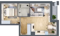 2 pokoje, mieszkanie 44,39 m², piętro 2, oferta nr B9-K5-2-4, Żerniki Na Novo III, Wrocław, Żerniki, ul. Maxa Berga