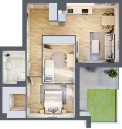3 pokoje, mieszkanie 64,91 m², parter, oferta nr B9-K2-0-1, Żerniki Na Novo III, Wrocław, Żerniki, ul. Maxa Berga