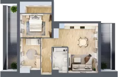 3 pokoje, mieszkanie 61,13 m², piętro 4, oferta nr B9-K3-4-3, Żerniki Na Novo III, Wrocław, Żerniki, ul. Maxa Berga