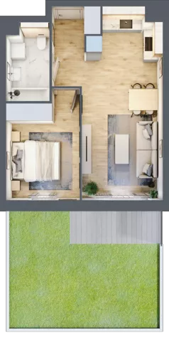 2 pokoje, mieszkanie 41,48 m², parter, oferta nr S1.C.0.3, ATAL Idea Swarzędz II, Swarzędz, ul. Tabaki