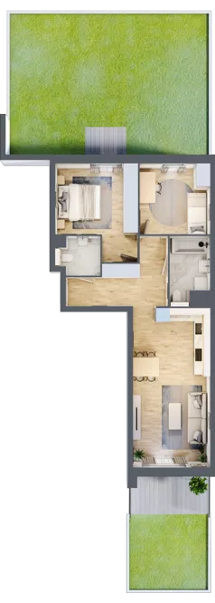 3 pokoje, mieszkanie 63,35 m², parter, oferta nr S1.C.0.4, ATAL Idea Swarzędz II, Swarzędz, ul. Tabaki