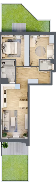 3 pokoje, mieszkanie 63,40 m², parter, oferta nr S1.D.0.4, ATAL Idea Swarzędz II, Swarzędz, ul. Tabaki