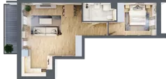 2 pokoje, mieszkanie 51,61 m², piętro 1, oferta nr S1.D.1.1, ATAL Idea Swarzędz II, Swarzędz, ul. Tabaki