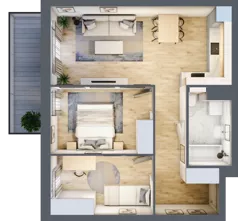 3 pokoje, mieszkanie 55,02 m², piętro 1, oferta nr S1.B.1.1, ATAL Idea Swarzędz II, Swarzędz, ul. Tabaki