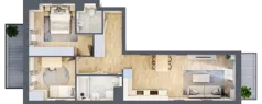3 pokoje, mieszkanie 60,64 m², piętro 1, oferta nr S1.E.1.4, ATAL Idea Swarzędz II, Swarzędz, ul. Tabaki