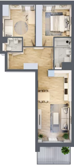 3 pokoje, mieszkanie 61,90 m², piętro 1, oferta nr S1.B.1.4, ATAL Idea Swarzędz II, Swarzędz, ul. Tabaki