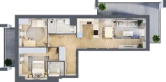 3 pokoje, mieszkanie 63,02 m², piętro 1, oferta nr S1.F.1.1, ATAL Idea Swarzędz II, Swarzędz, ul. Tabaki