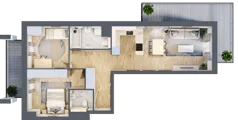 3 pokoje, mieszkanie 63,02 m², piętro 2, oferta nr S1.F.2.1, ATAL Idea Swarzędz II, Swarzędz, ul. Tabaki