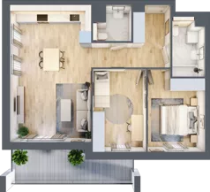 3 pokoje, mieszkanie 66,70 m², piętro 2, oferta nr S1.B.2.2, ATAL Idea Swarzędz II, Swarzędz, ul. Tabaki