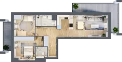 3 pokoje, mieszkanie 63,02 m², piętro 3, oferta nr S1.F.3.1, ATAL Idea Swarzędz II, Swarzędz, ul. Tabaki