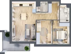 3 pokoje, mieszkanie 66,70 m², piętro 4, oferta nr S1.B.4.2, ATAL Idea Swarzędz II, Swarzędz, ul. Tabaki