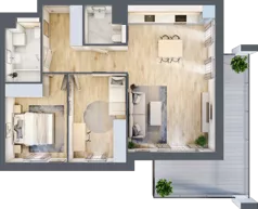 3 pokoje, mieszkanie 66,89 m², piętro 4, oferta nr S1.D.4.4, ATAL Idea Swarzędz II, Swarzędz, ul. Tabaki