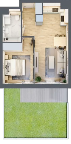 2 pokoje, mieszkanie 41,42 m², parter, oferta nr S2.G.0.3, ATAL Idea Swarzędz II, Swarzędz, ul. Tabaki