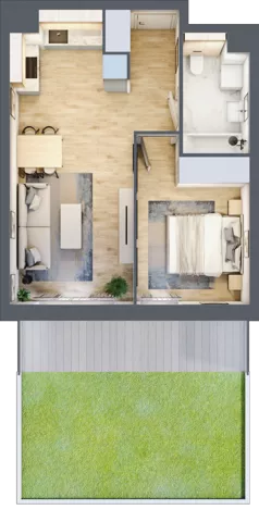 2 pokoje, mieszkanie 41,44 m², parter, oferta nr S2.G.0.2, ATAL Idea Swarzędz II, Swarzędz, ul. Tabaki