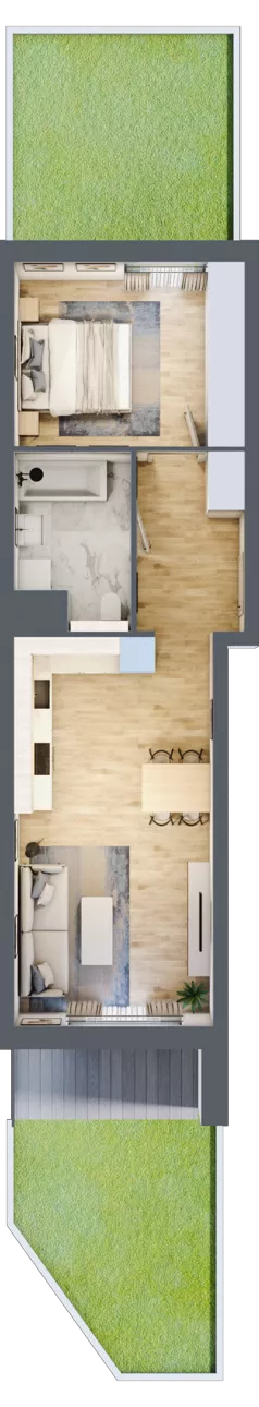 2 pokoje, mieszkanie 42,44 m², piętro 2, oferta nr S2.I.2.4, ATAL Idea Swarzędz II, Swarzędz, ul. Tabaki