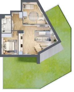 3 pokoje, mieszkanie 62,74 m², parter, oferta nr S2.J.0.3, ATAL Idea Swarzędz II, Swarzędz, ul. Tabaki