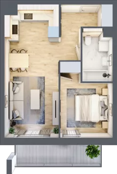 2 pokoje, mieszkanie 42,33 m², piętro 1, oferta nr S2.G.1.2, ATAL Idea Swarzędz II, Swarzędz, ul. Tabaki