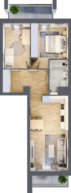 3 pokoje, mieszkanie 56,28 m², piętro 1, oferta nr S2.I.1.1, ATAL Idea Swarzędz II, Swarzędz, ul. Tabaki