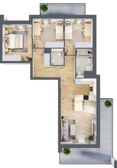 4 pokoje, mieszkanie 76,62 m², piętro 1, oferta nr S2.G.1.5, ATAL Idea Swarzędz II, Swarzędz, ul. Tabaki