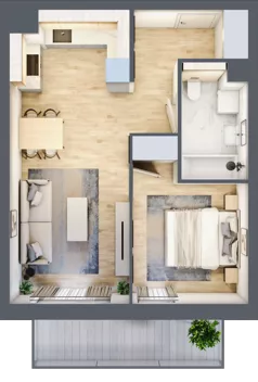 2 pokoje, mieszkanie 42,33 m², piętro 2, oferta nr S2.G.2.2, ATAL Idea Swarzędz II, Swarzędz, ul. Tabaki