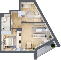 3 pokoje, mieszkanie 62,74 m², piętro 2, oferta nr S2.J.2.3, ATAL Idea Swarzędz II, Swarzędz, ul. Tabaki