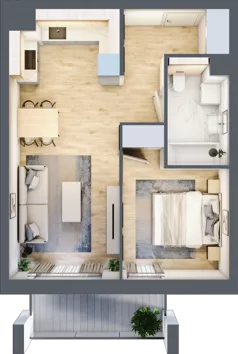 2 pokoje, mieszkanie 42,33 m², piętro 3, oferta nr S2.G.3.2, ATAL Idea Swarzędz II, Swarzędz, ul. Tabaki