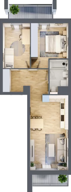 3 pokoje, mieszkanie 56,28 m², piętro 3, oferta nr S2.I.3.1, ATAL Idea Swarzędz II, Swarzędz, ul. Tabaki