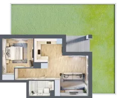 2 pokoje, mieszkanie 48,67 m², parter, oferta nr 2A.0.01, Nowa Francuska IIA, Katowice, Osiedle Paderewskiego-Muchowiec, Muchowiec, ul. Szybowcowa