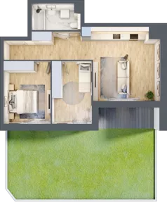 3 pokoje, mieszkanie 58,49 m², parter, oferta nr 2B.0.27, Nowa Francuska IIA, Katowice, Osiedle Paderewskiego-Muchowiec, Muchowiec, ul. Szybowcowa