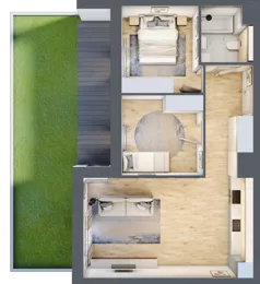 3 pokoje, mieszkanie 55,76 m², piętro 2, oferta nr 3A.2.20, Nowa Francuska IIA, Katowice, Osiedle Paderewskiego-Muchowiec, Muchowiec, ul. Szybowcowa