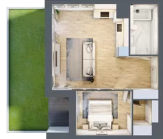 2 pokoje, mieszkanie 47,10 m², piętro 1, oferta nr 2C.1.78, Nowa Francuska IIA, Katowice, Osiedle Paderewskiego-Muchowiec, Muchowiec, ul. Szybowcowa