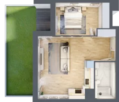 2 pokoje, mieszkanie 46,65 m², parter, oferta nr 2C.0.69, Nowa Francuska IIA, Katowice, Osiedle Paderewskiego-Muchowiec, Muchowiec, ul. Szybowcowa