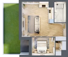 2 pokoje, mieszkanie 47,10 m², parter, oferta nr 2C.0.70, Nowa Francuska IIA, Katowice, Osiedle Paderewskiego-Muchowiec, Muchowiec, ul. Szybowcowa