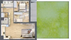 3 pokoje, mieszkanie 68,48 m², piętro 1, oferta nr 2C.1.81, Nowa Francuska IIA, Katowice, Osiedle Paderewskiego-Muchowiec, Muchowiec, ul. Szybowcowa