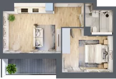 2 pokoje, mieszkanie 36,94 m², piętro 1, oferta nr 2A.1.05, Nowa Francuska IIA, Katowice, Osiedle Paderewskiego-Muchowiec, Muchowiec, ul. Szybowcowa