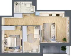 3 pokoje, mieszkanie 58,49 m², piętro 1, oferta nr 2B.1.31, Nowa Francuska IIA, Katowice, Osiedle Paderewskiego-Muchowiec, Muchowiec, ul. Szybowcowa