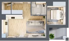 2 pokoje, mieszkanie 43,68 m², piętro 2, oferta nr 2A.2.08, Nowa Francuska IIA, Katowice, Osiedle Paderewskiego-Muchowiec, Muchowiec, ul. Szybowcowa