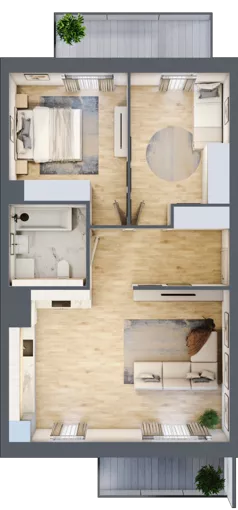 3 pokoje, mieszkanie 64,02 m², piętro 2, oferta nr 2A.2.10, Nowa Francuska IIA, Katowice, Osiedle Paderewskiego-Muchowiec, Muchowiec, ul. Szybowcowa