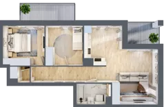 3 pokoje, mieszkanie 61,21 m², piętro 3, oferta nr 2A.3.11, Nowa Francuska IIA, Katowice, Osiedle Paderewskiego-Muchowiec, Muchowiec, ul. Szybowcowa